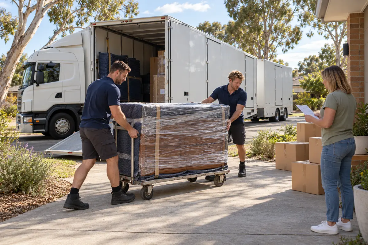 Illustrative furniture delivery and inventory check for a home in Devonport